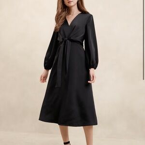 Satin Tie Front Midi Dress